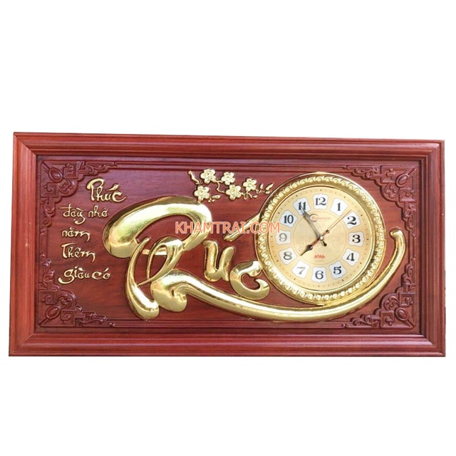 Tranh đồng hồ treo tường chữ tâm bằng gỗ hương kich thước 48×108×4cm - Đồng  hồ treo tường Thương hiệu DAICAT | HaiTrieuWatch.com